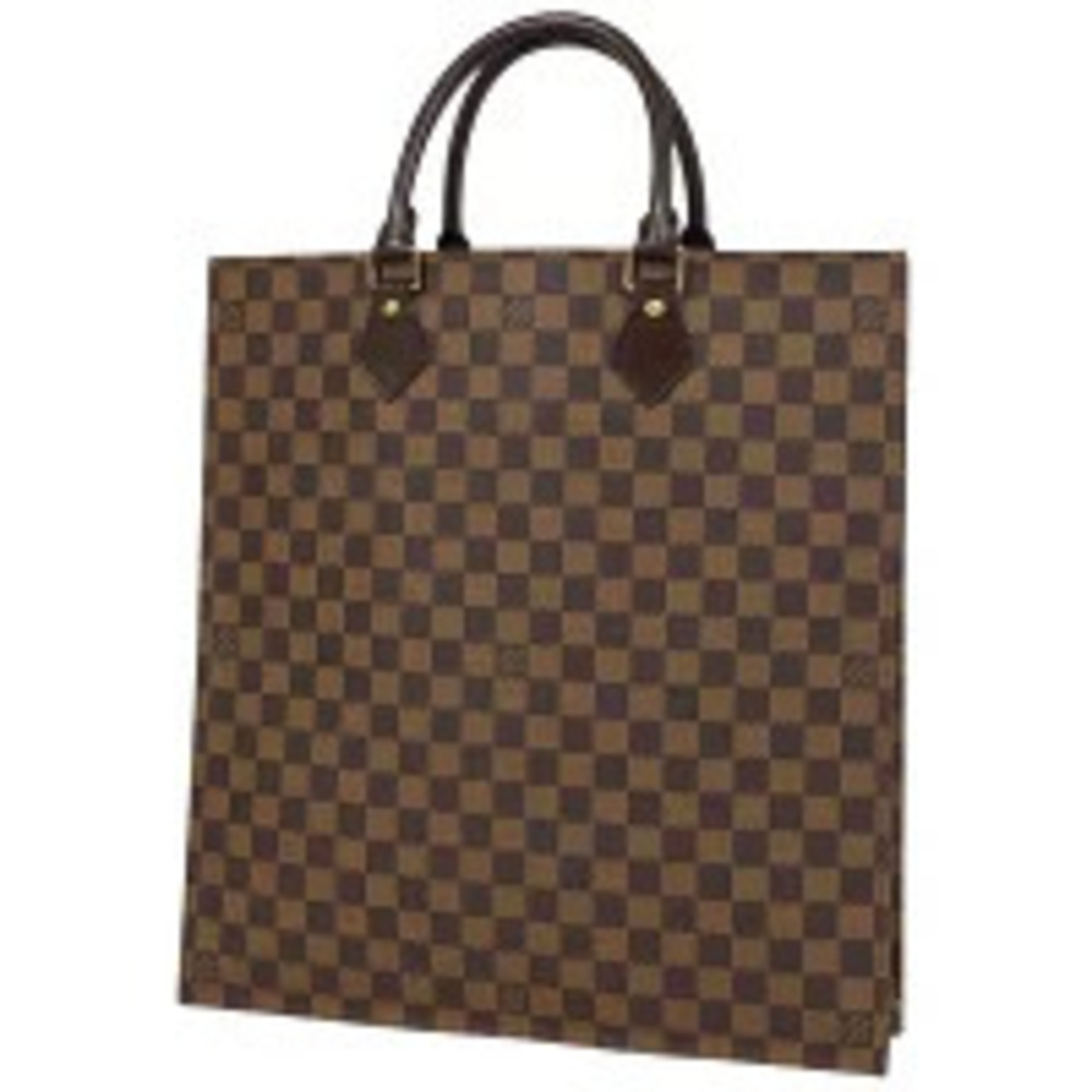 Louis Vuitton Sac Plat Bag Handbag Tote Damier Brown